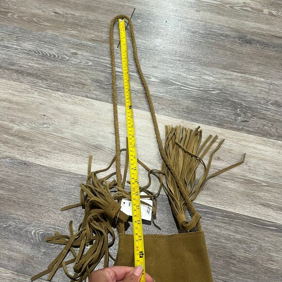 Urban Outfitters Suede Fringe Cross Body Purse Bag - Picture 8 of 9